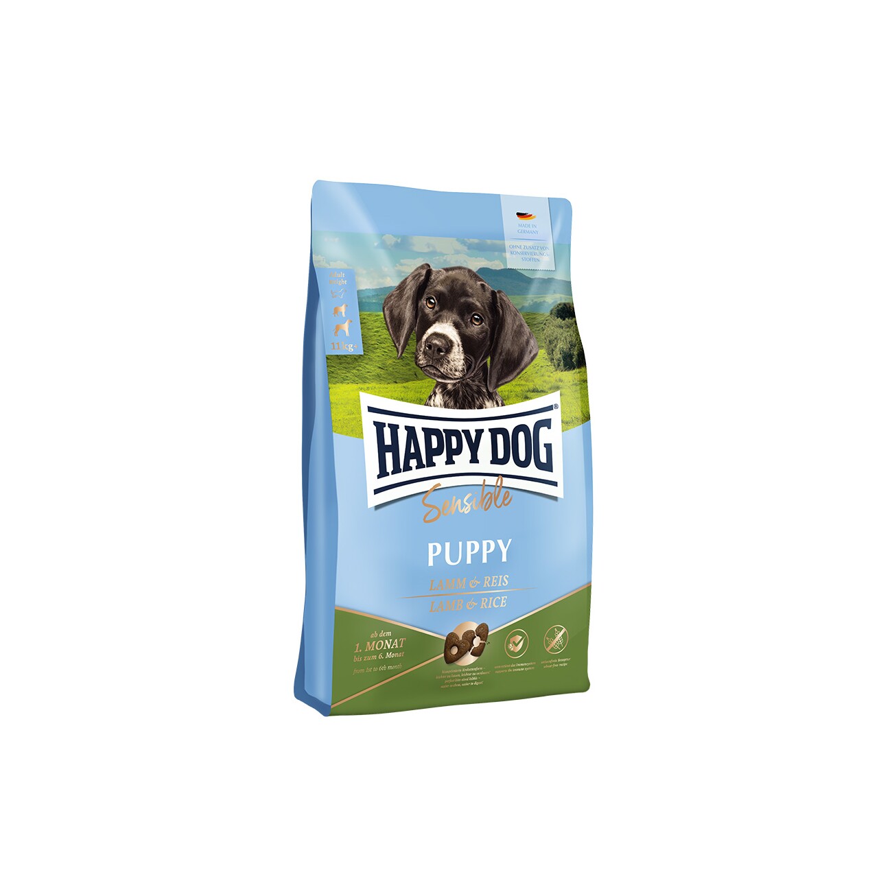 HAPPY DOG Sensible Trockenfutter Hund Puppy, Lamm & Reis 1 kg