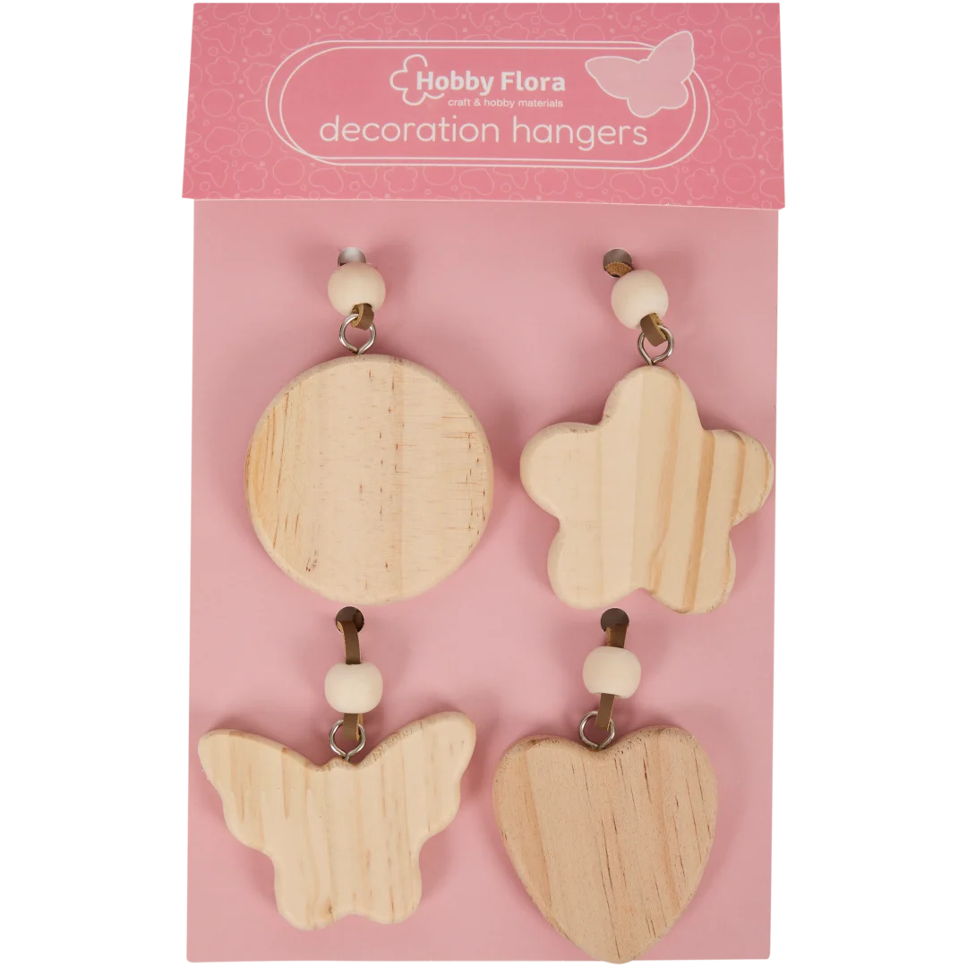 Hobby Flora decoratieve hangers 4-delig
