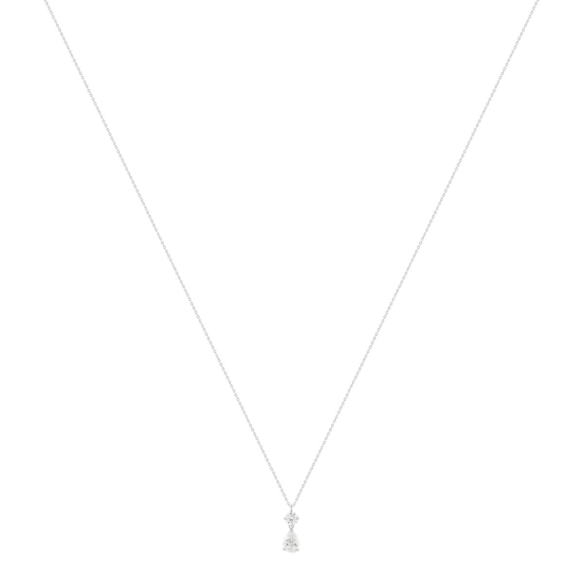Collier or 375 blanc zirconias blancs 45 cm