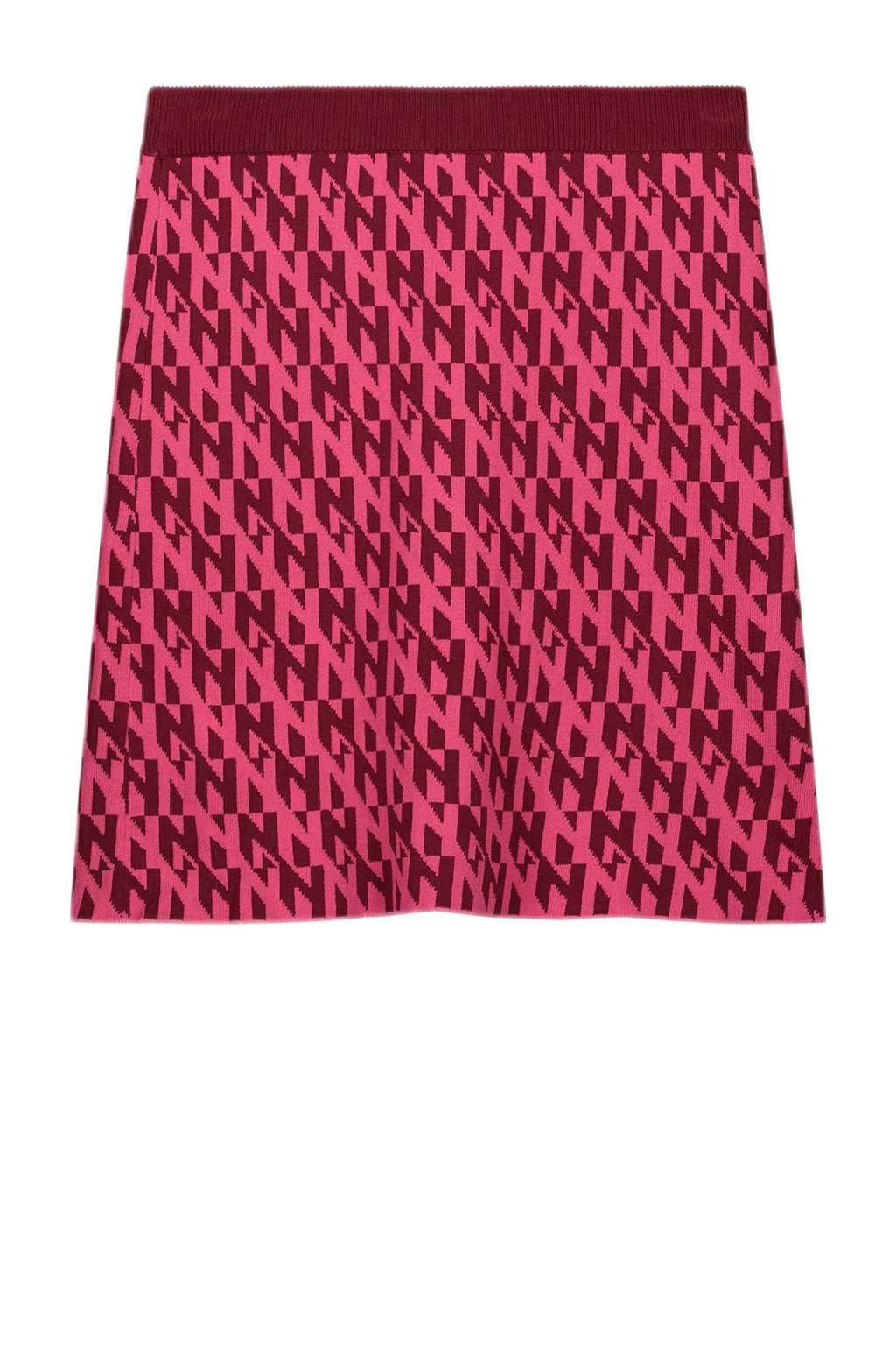 NIK&NIK rok Twiggy met all over print felroze/donkerrood