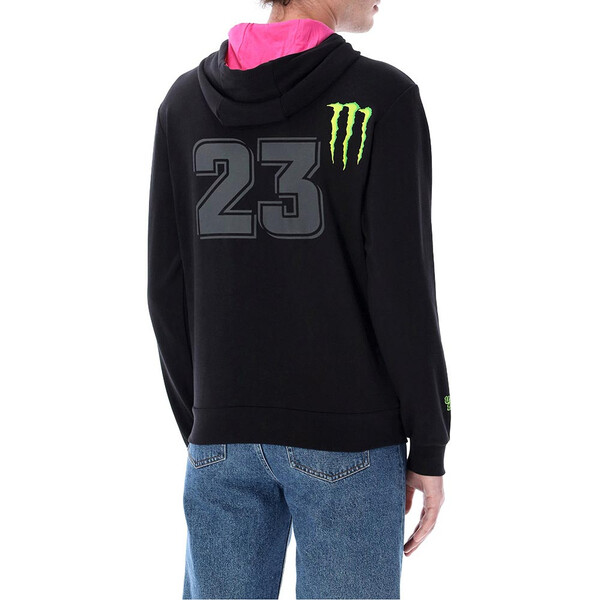 enea bastianini - Sweat zippé à capuche Dual 23 Monster Noir / Rose