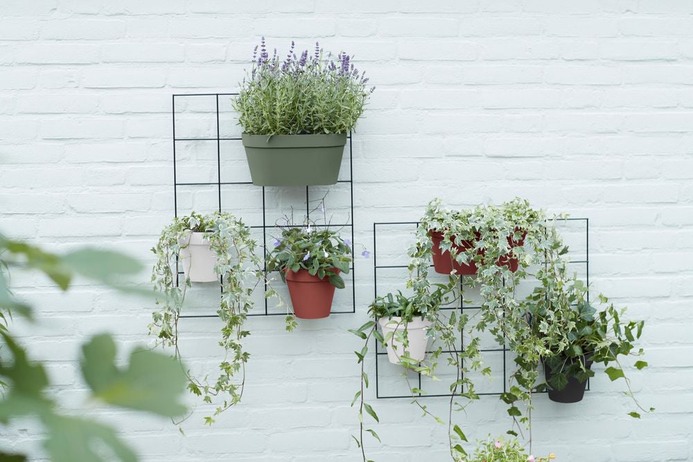 Elho muur bloempot Loft Urban groen 28 x 15 x 13,2 cm