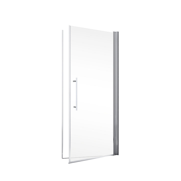 Porte de douche pivotante en niche Schulte NewStyle profilé aspect chromé l.90 x H.192 cm