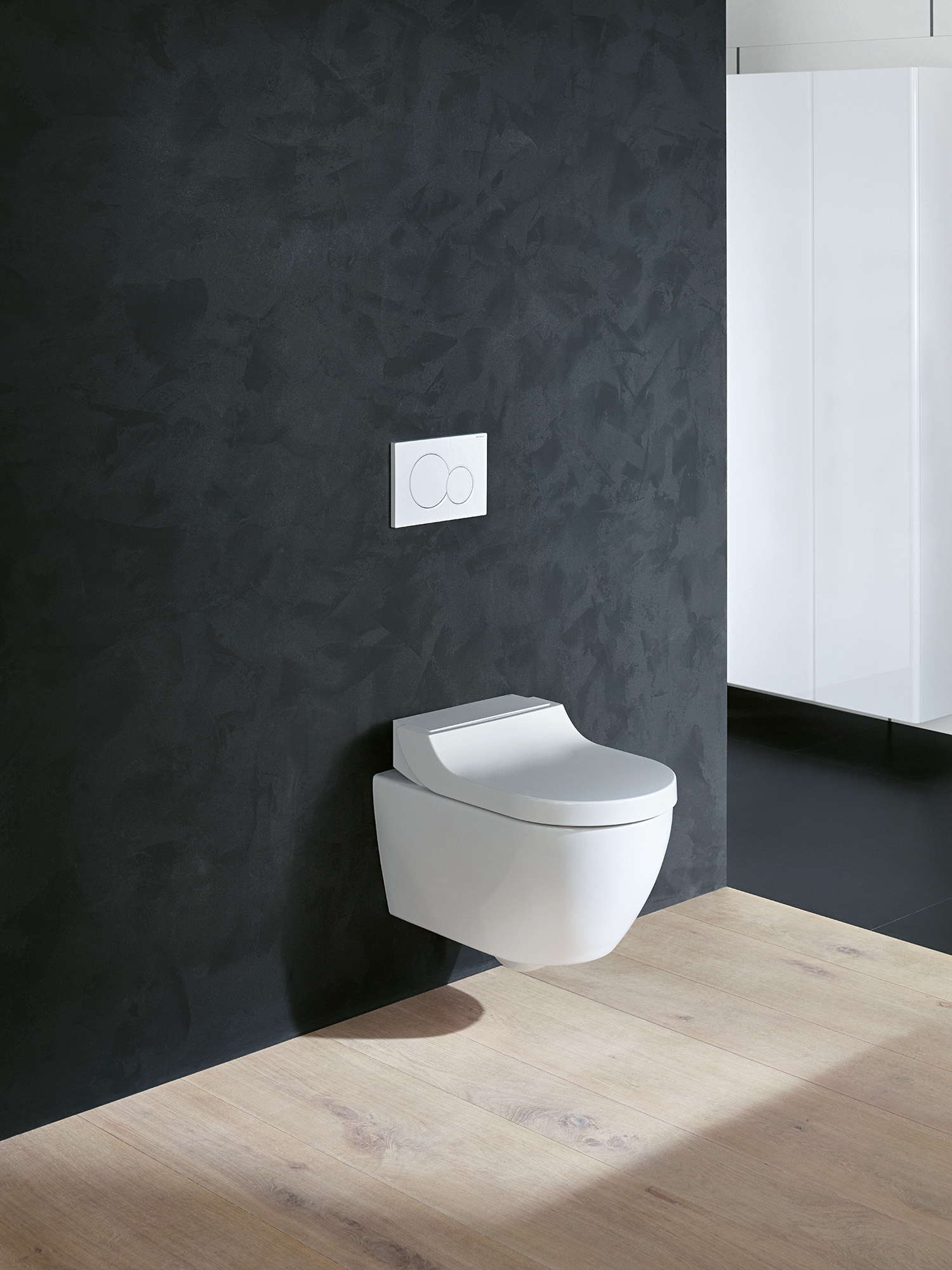 Geberit AquaClean Tuma Comfort douche wc met RVS deksel en Rimfree toilet