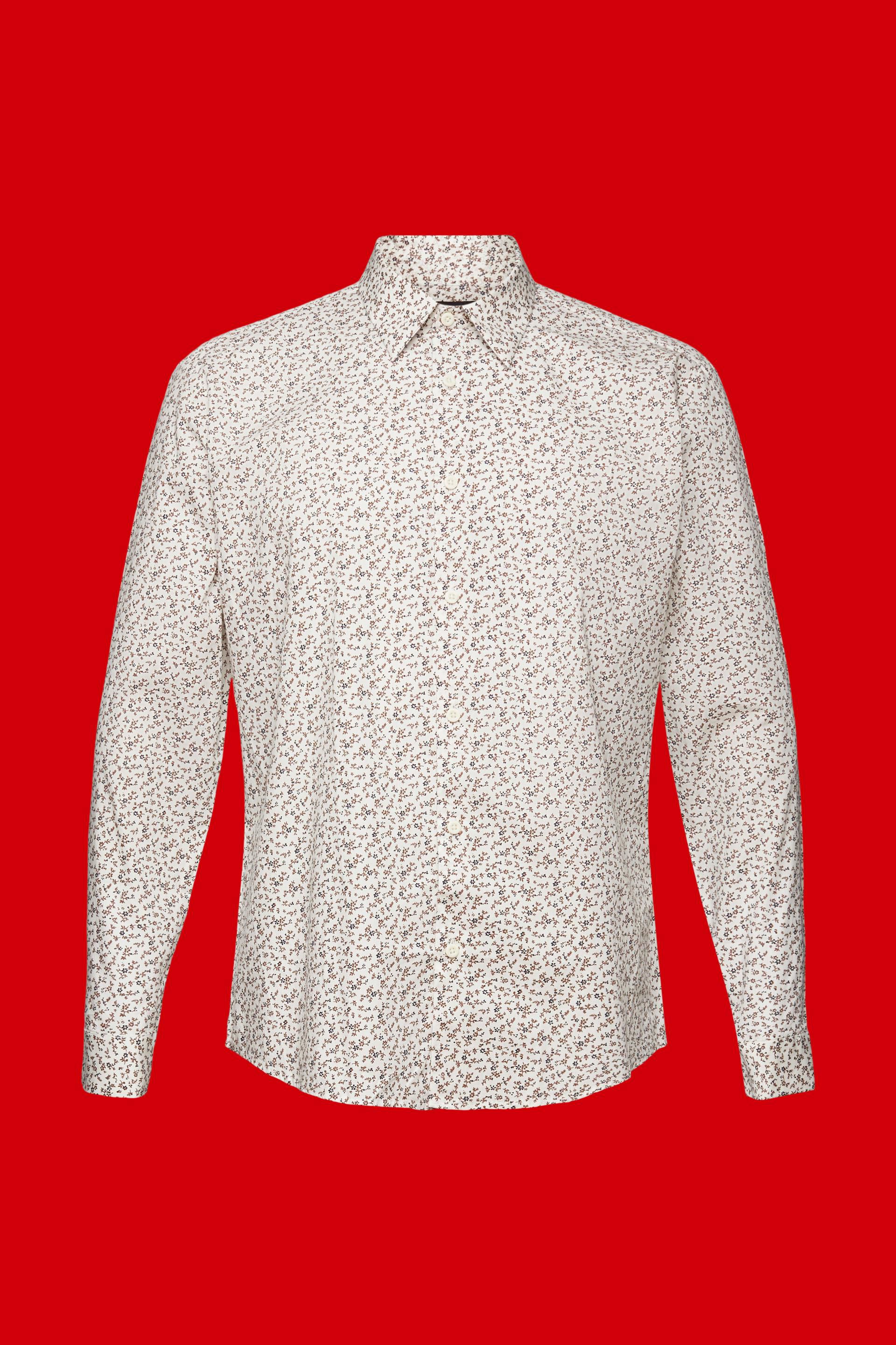 Chemise en coton à motif de coupe Slim Fit