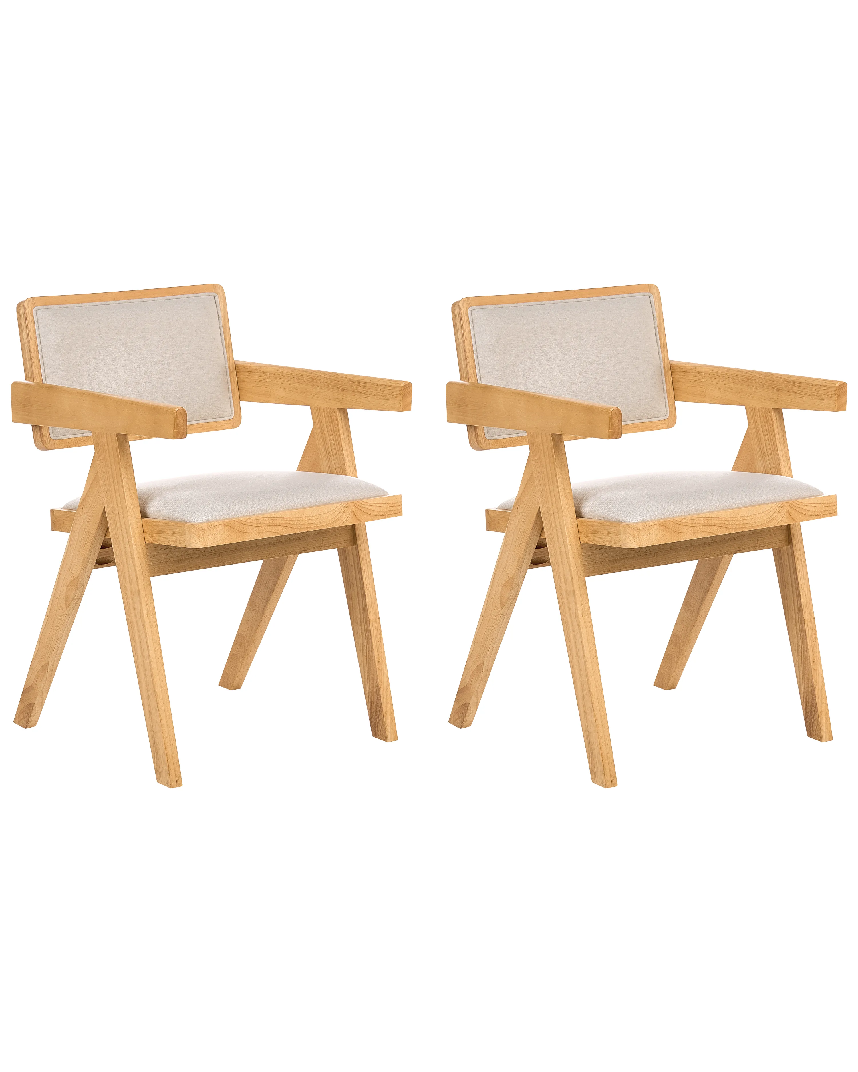 Set van 2 eetkamerstoelen CARMODY Hout Lichtbruin