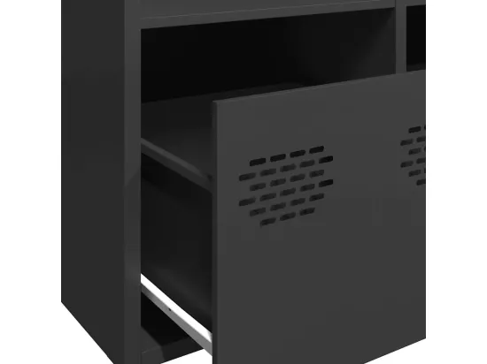 Buffet noir 101,5x39x73,5 cm acier laminé à froid