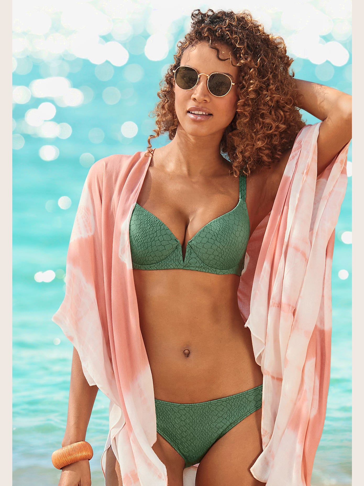 Maillot de bain à armatures qualité structurée élégante au look animal