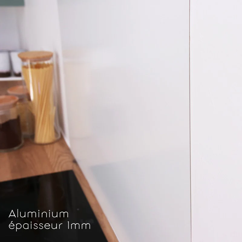 Crédence cuisine Fond de hotte ALU L 60xH 70cm - TOTAL WHITE 99deco