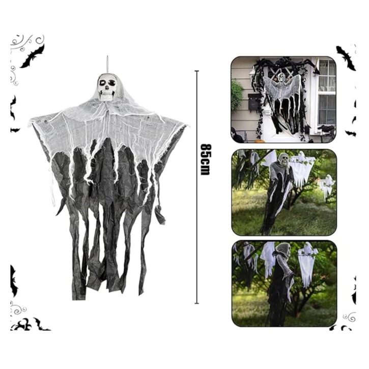 (85x47cm) Halloween Dekoration Party Grusel Accessoire - Hängender Geist