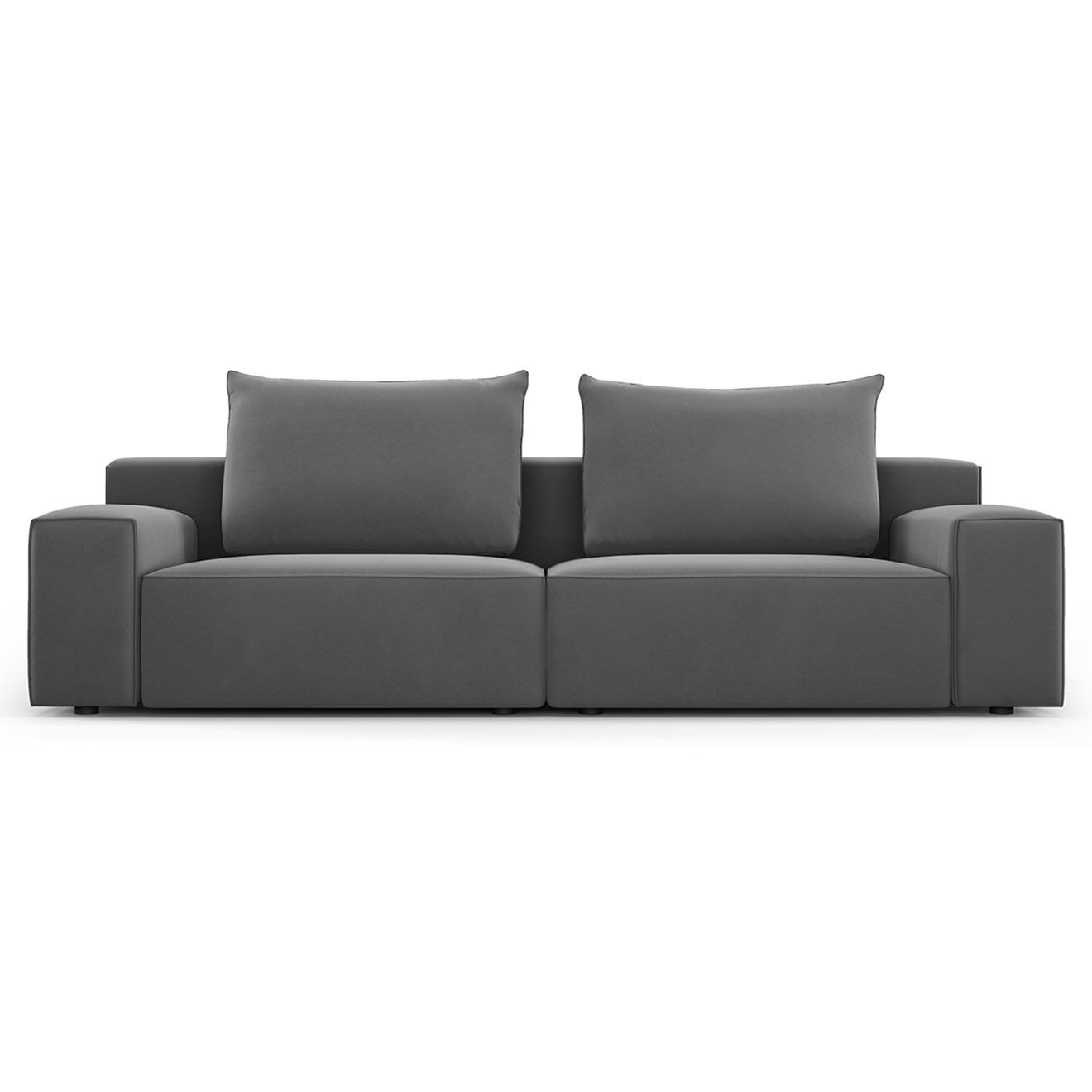 Mazzini Sofas Canapé Velours Ivy 4 Places gris foncé - 250x105x89 cm