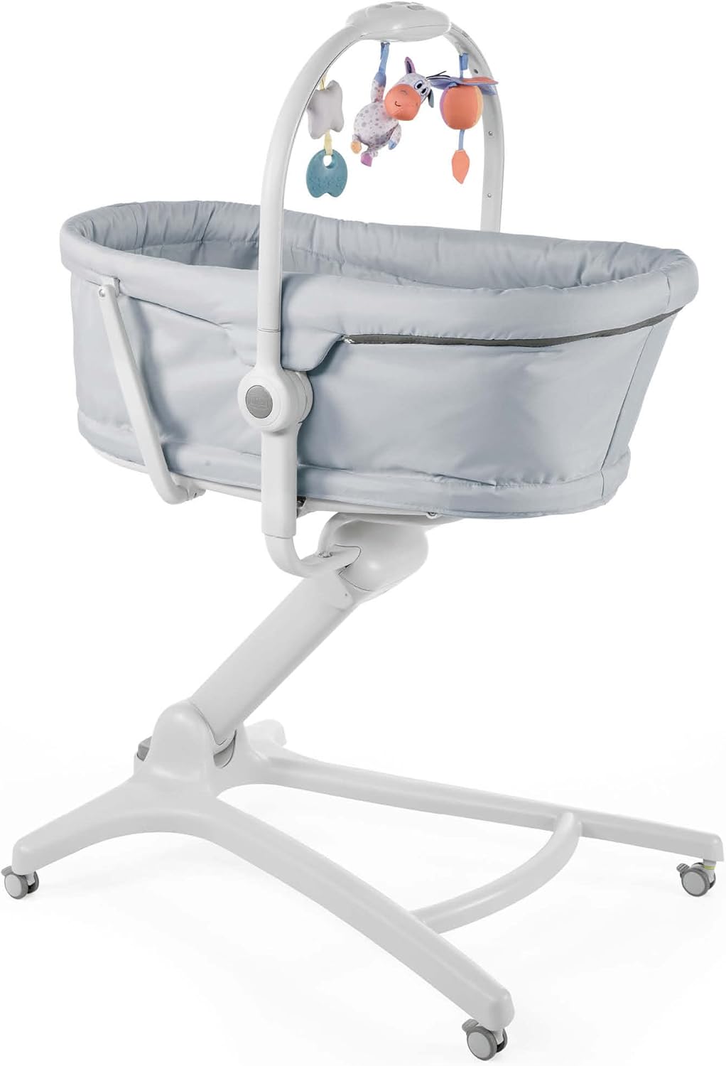 Chicco Baby Hug 4 in 1 Stubenwagen ab 0 Monate, Erhöhte Babyliege, Babybett, Hochstuhl mit Spielbogen, bis 15 kg, Verstellbare Rückenlehne, Verstellbare Höhe und 4 Räder