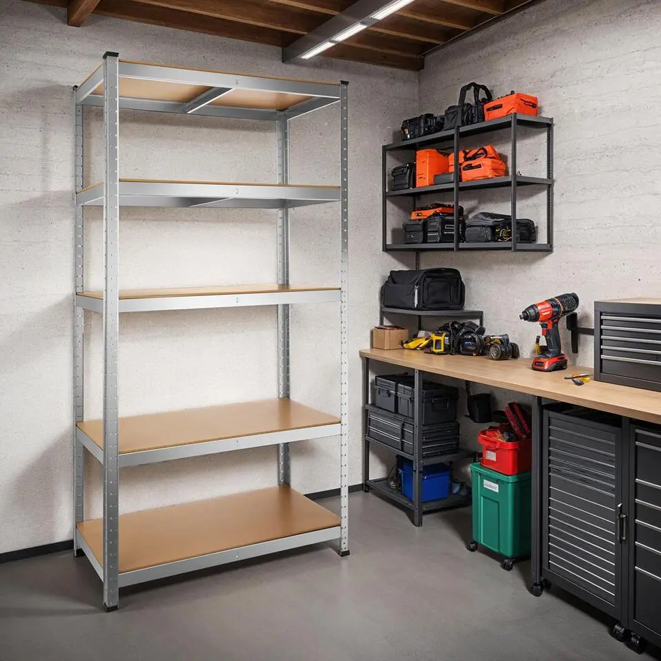 tectake Werkplaatsrek, Zilver
