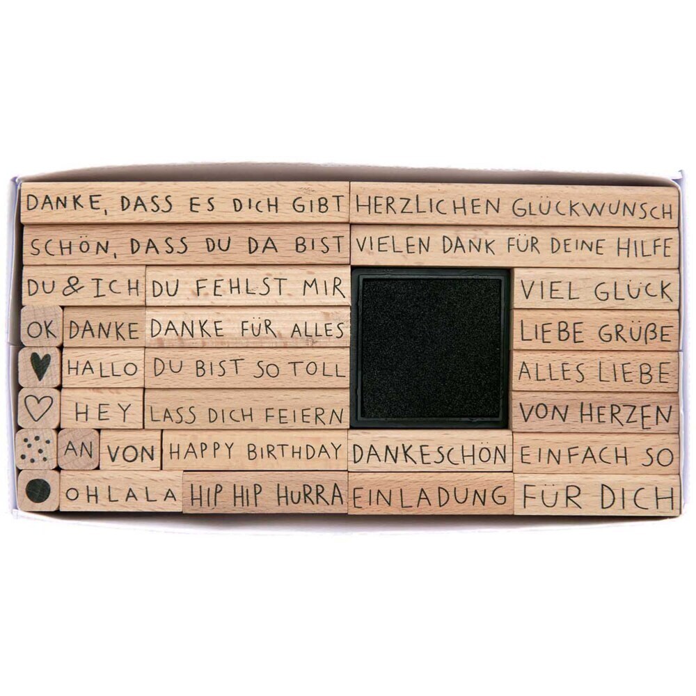 Stempelset Text, Deutsch