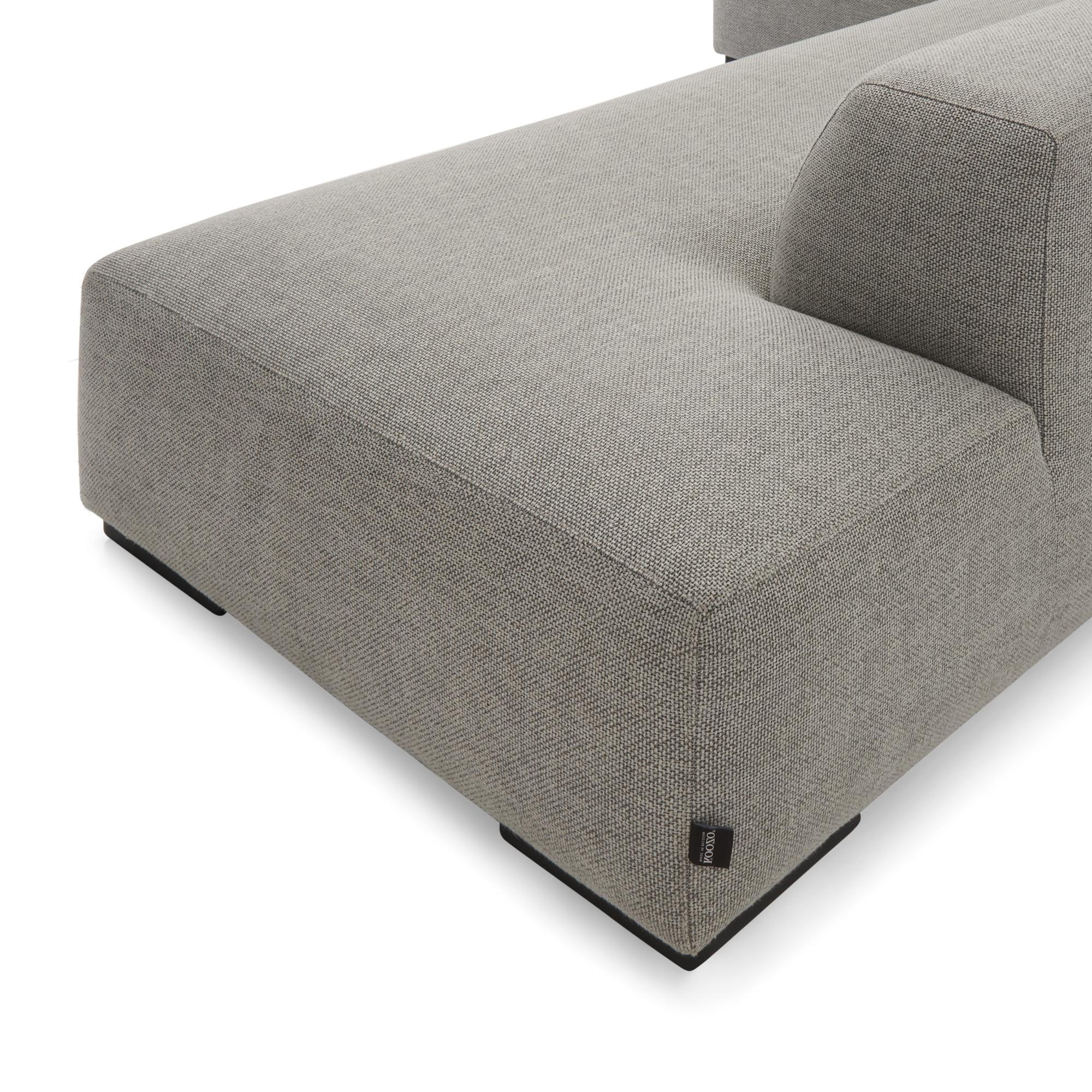 Koozo hoekbank Junior links Hoekbank Links: 213 + 612 | Stof: Grijs - 900.02.1092 | Frame: Zwart | 2x koppelstuk