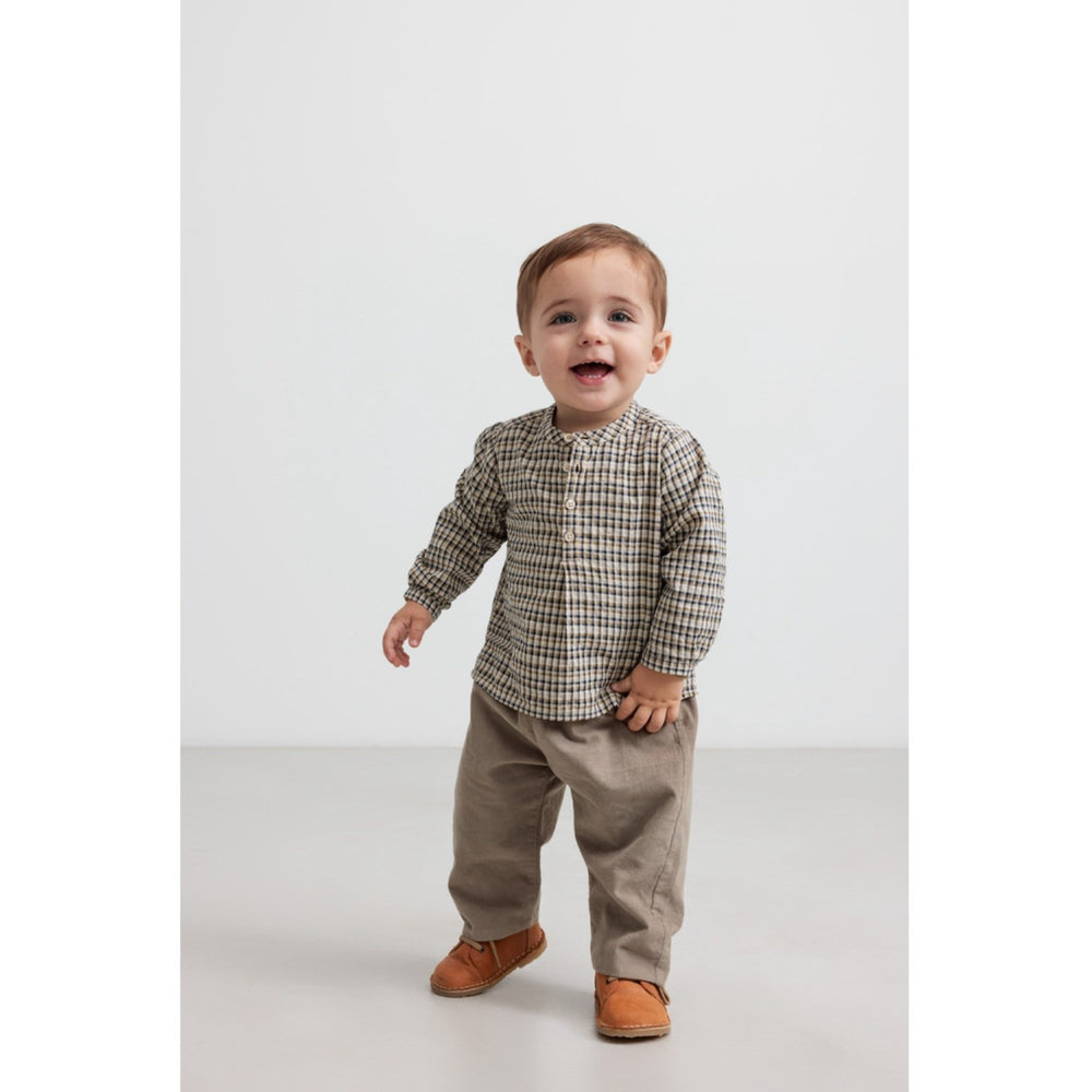 Køb MarMar Seersucker Check Pilot Navy Check Totoro Skjorte