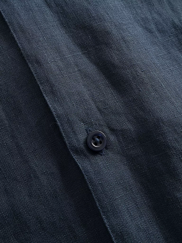 KNOWLEDGE COTTON APPAREL Leinenhemd blau