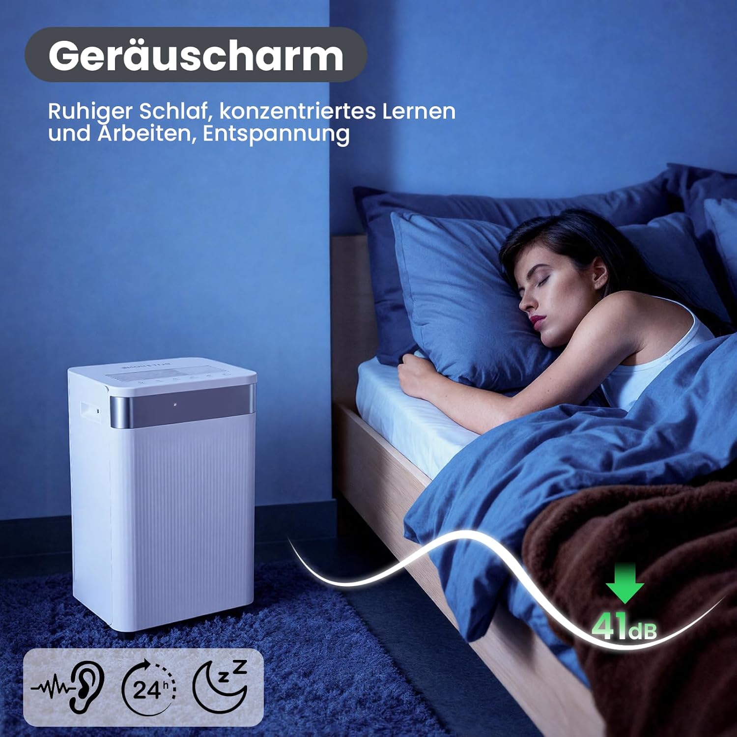 Luftentfeuchter, BLITZHOME 20L/24H Entfeuchter Elektrisch für ca.40m², WiFi App-Steuerung, 4,5L Tank, LED-Anzeige,Timer, Ionen, Schlafmodus, Kindersicherung, Raumentfeuchter für Home Keller Wohnung