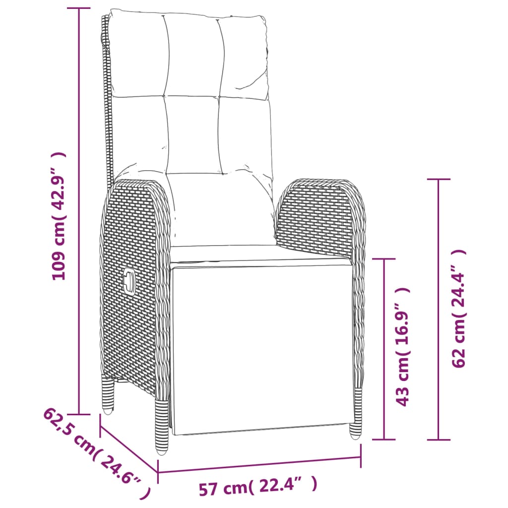 Mobilier à dîner de jardin et coussins 5 pièces noir résine tressée