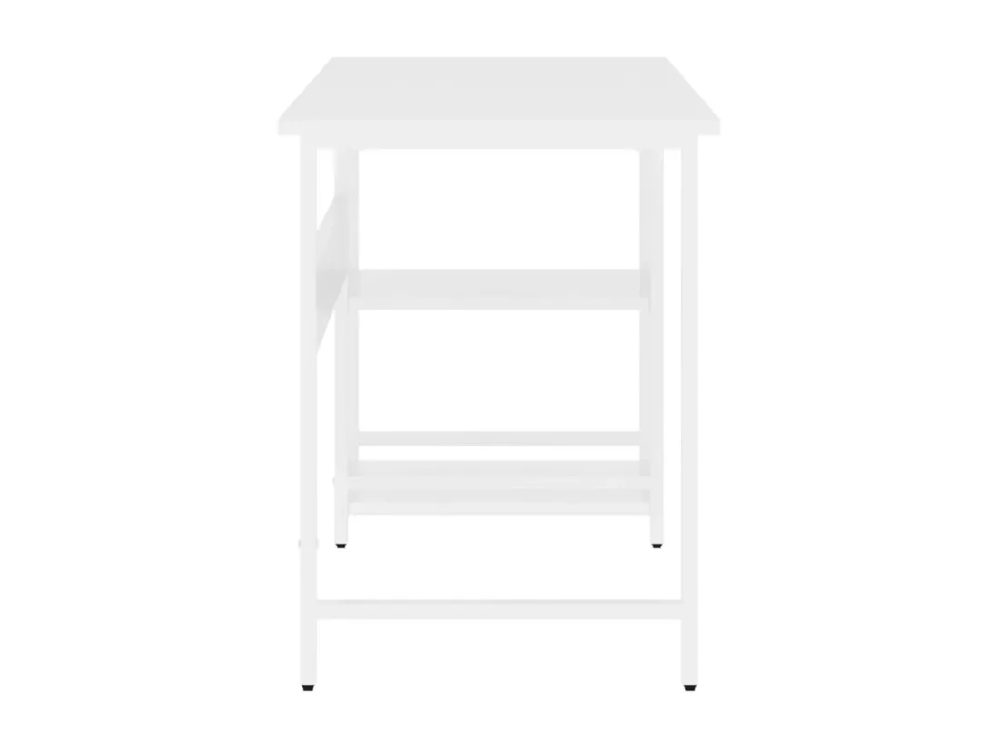 Bureau d'ordinateur Blanc 105x55x72 cm MDF et métal