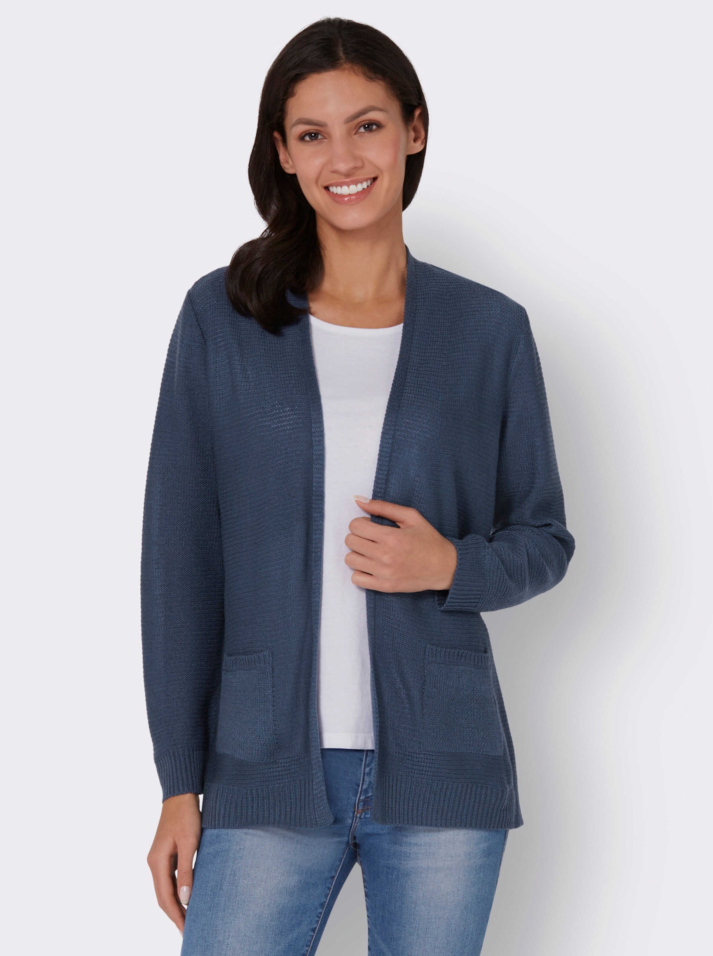 Strickjacke im Linksstrick-Muster