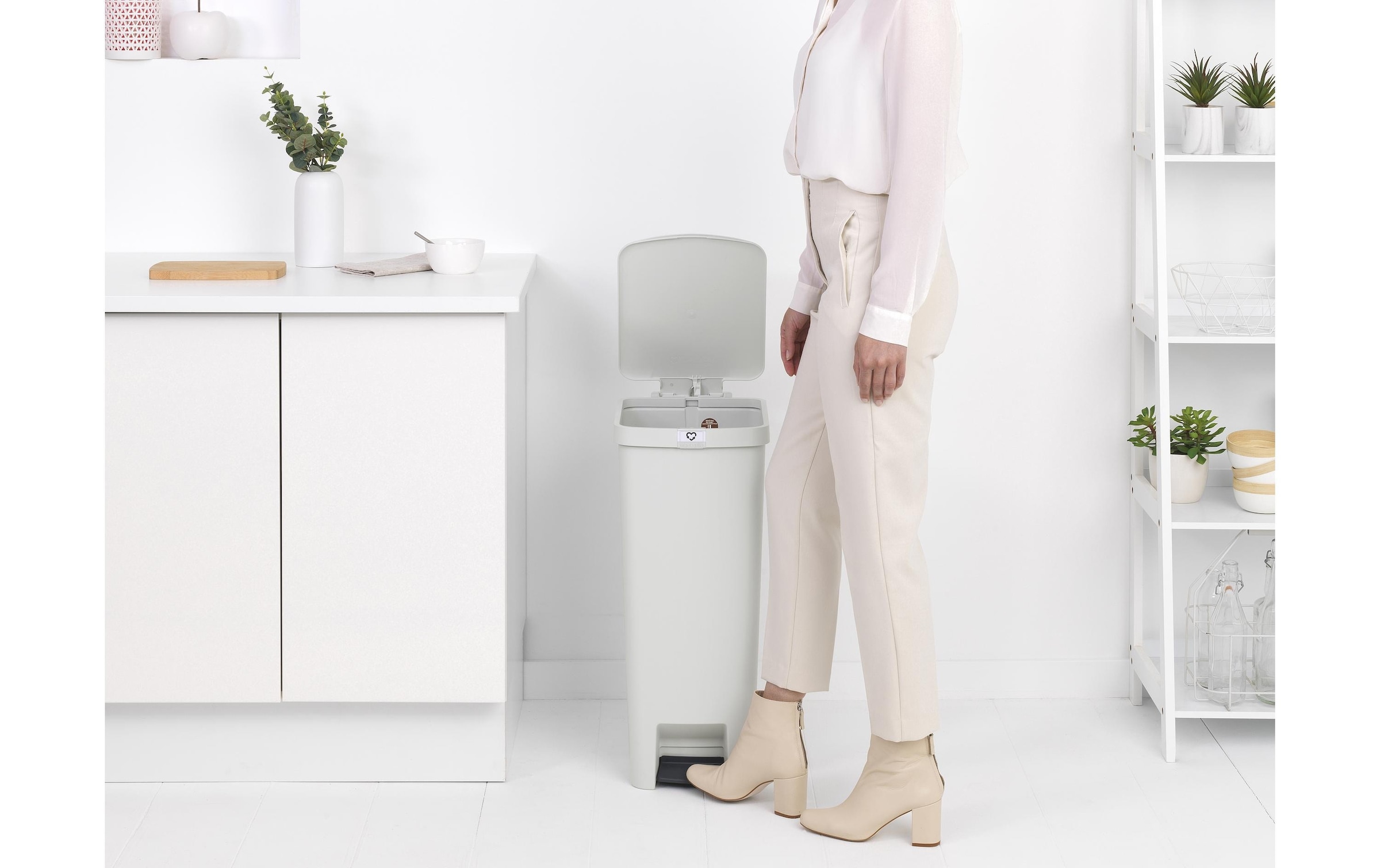 Brabantia Mülleimer »StepUp 40 l, Hellgrau« 1 Behälter