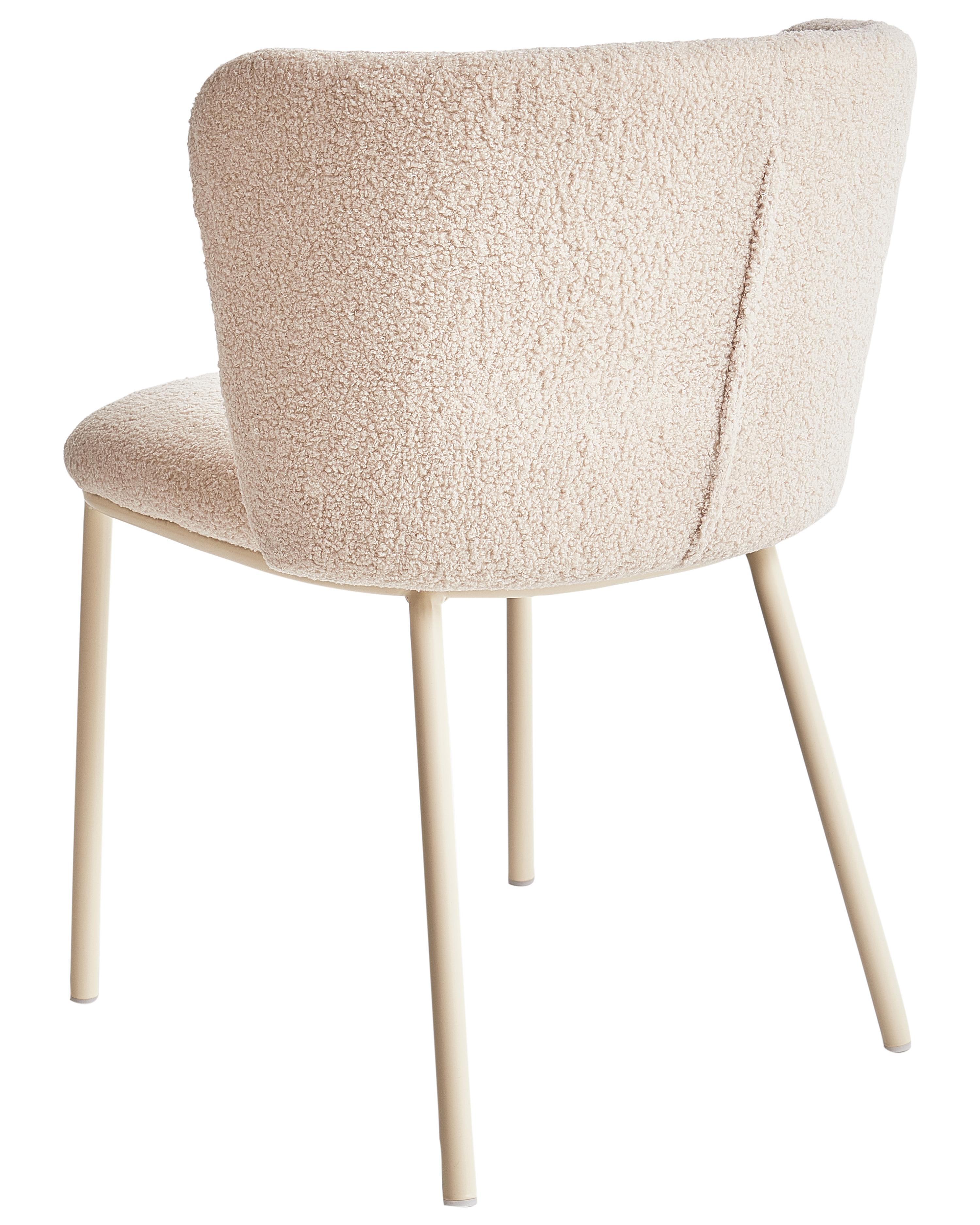 Set van 2 eetkamerstoelen MINA II Bouclé Lichtbeige
