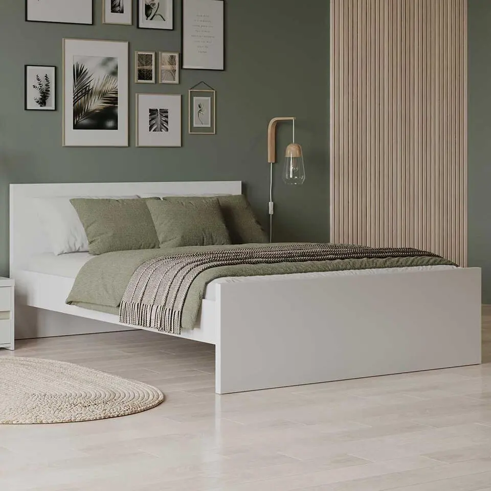 Tweepersoonsbed Clyde - 160x200cm - wit