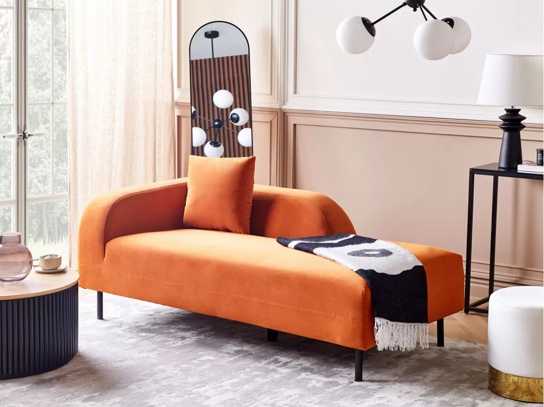 Chaise longue côté droite orange LE CRAU