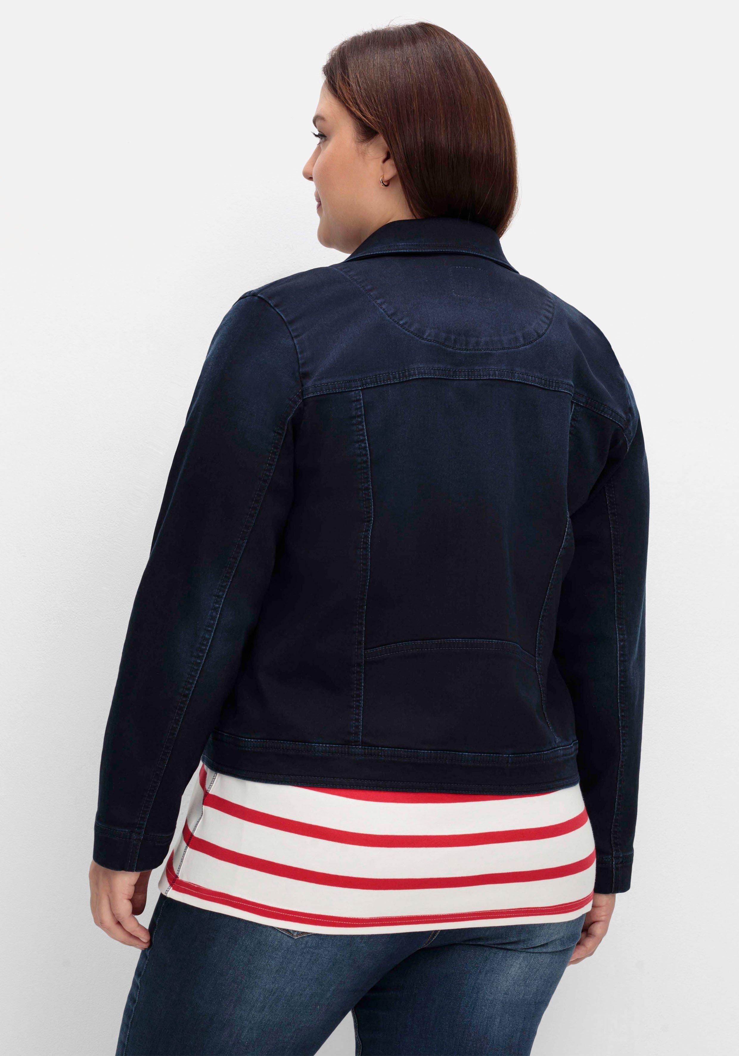 Jeansjacke im Bikerstil, aus Sweatdenim