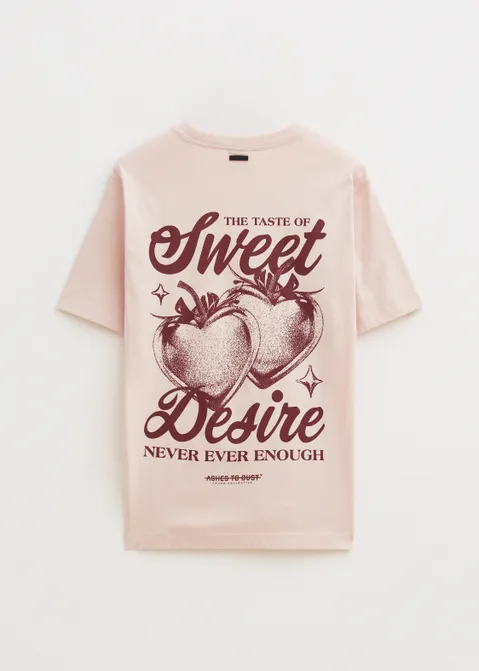 T-shirt met print sweet desire roze (ROS.VIN)