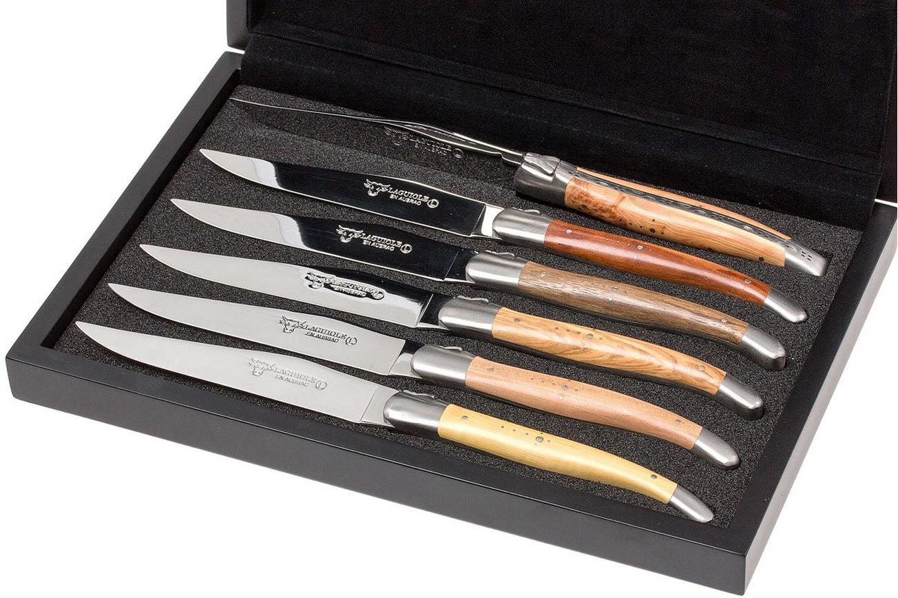 Laguiole en Aubrac steakmesset 6-delig French woods 62C99BFIH