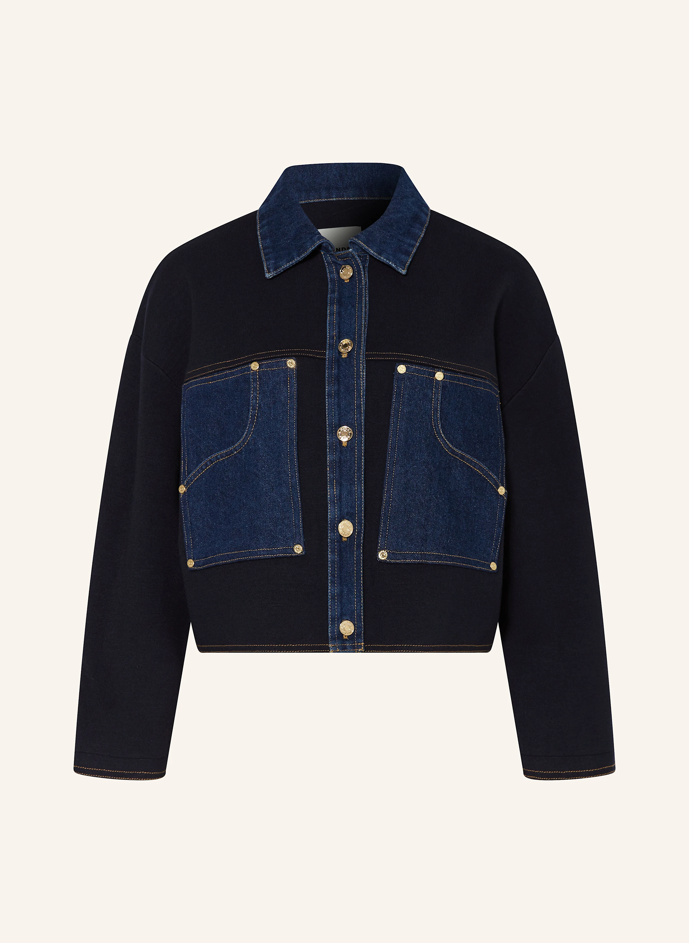 SANDRO Strickjacke im Materialmix
