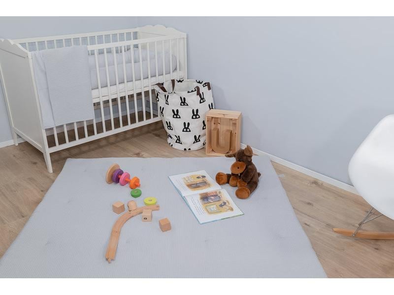 Ullenboom Nestschlange Waffel Uni Grau 300 cm Bettschlange für Babybett