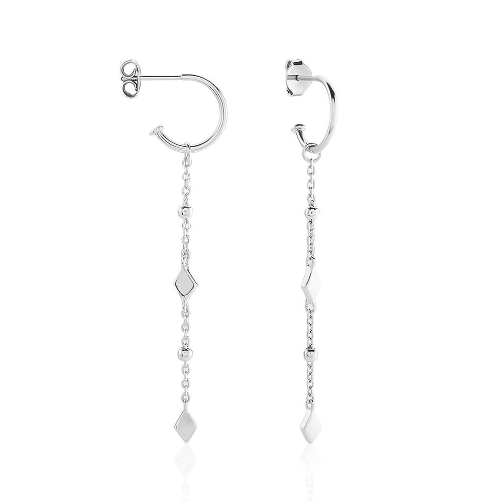Créoles Fancy Argent Blanc