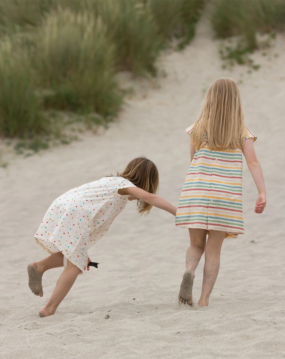 Kurzarmkleid RAINBOW STRIPES in bunt