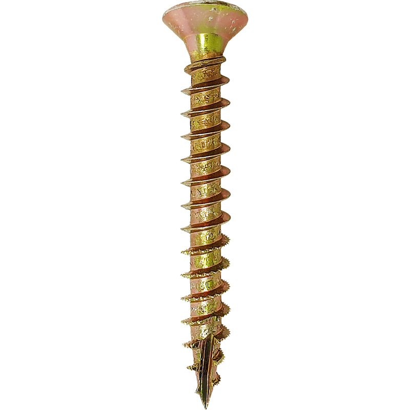 Spectre universele schroeven platkop voldraad geel 3,5x25mm PZ2