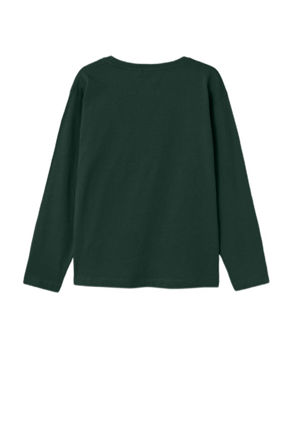 NAME IT longsleeve NKMVAGNO met printopdruk donkergroen
