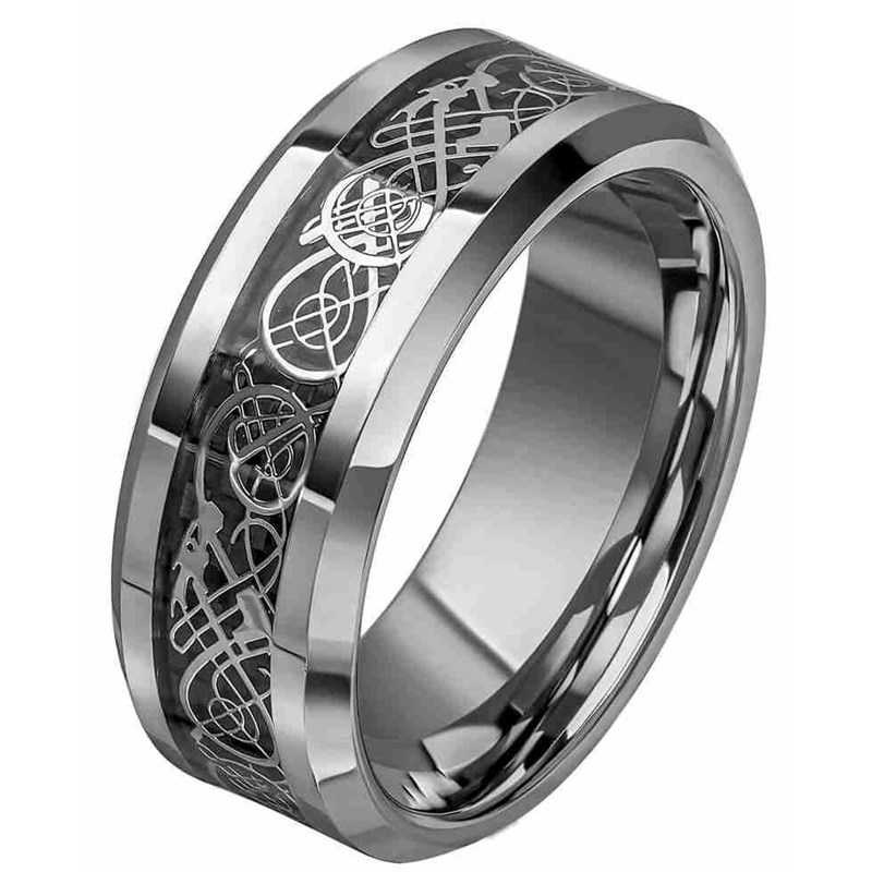 Bague tungstène et acier inoxydable