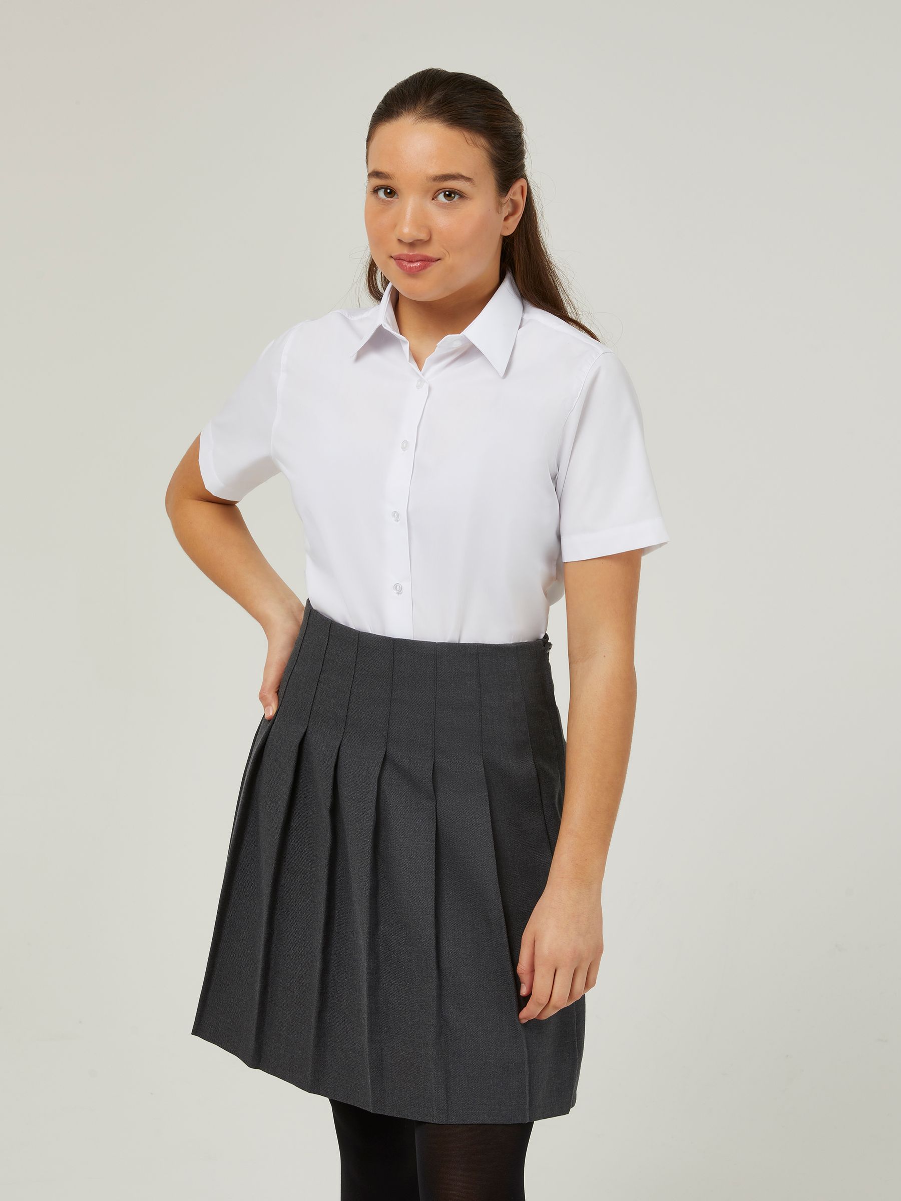 Trutex White Regular Fit Short Sleeve 2 Pack School Shirts