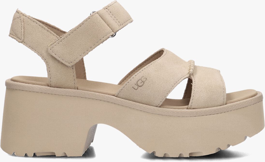 beige ugg sandalen met hak w new heights ankle strap