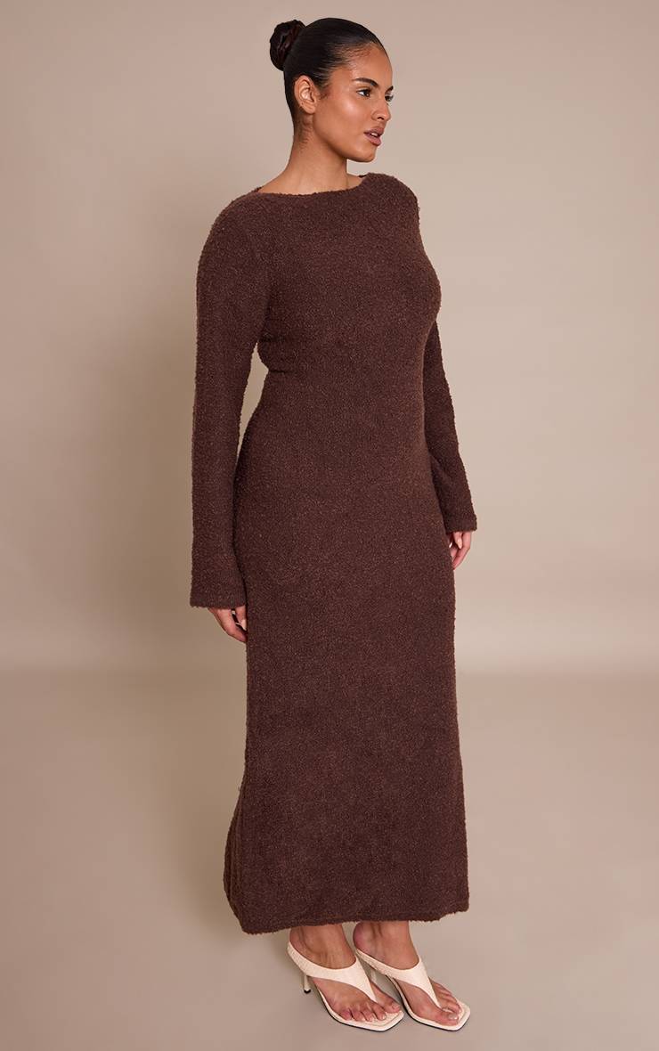 Chocolat Robe Maxi En Maille Tricotée À Pompons Grande Taille
