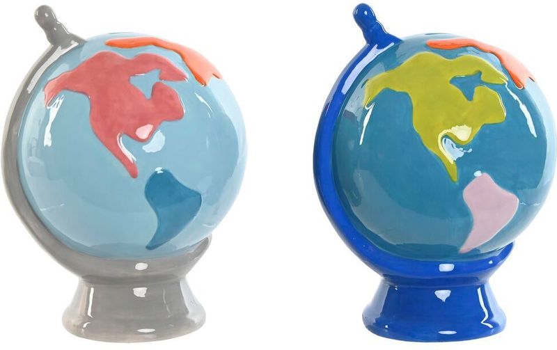 ESPRIT - Dolomite - Spaarpot - Blauw - Wereldbol - 2 Stuks