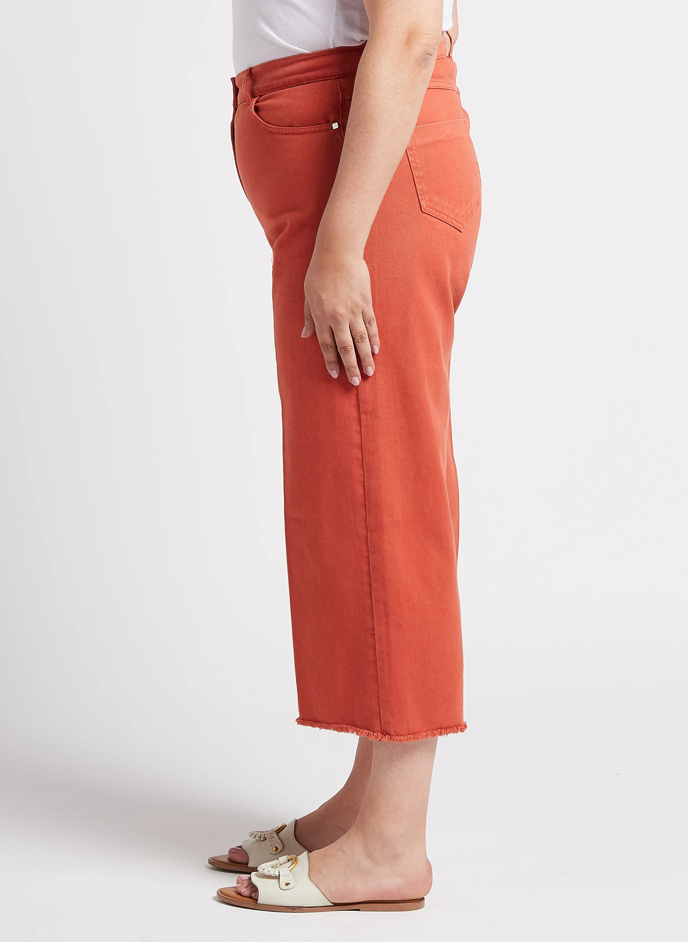 RAGGIO - Jean cropped en coton| Orange