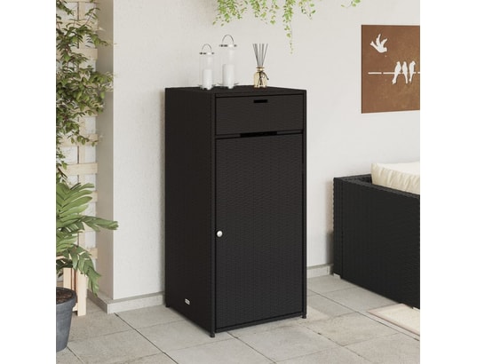 VIDAXL - Armoire de jardin Armoire de rangement de jardin noir 55x55x111 cm résine tres...