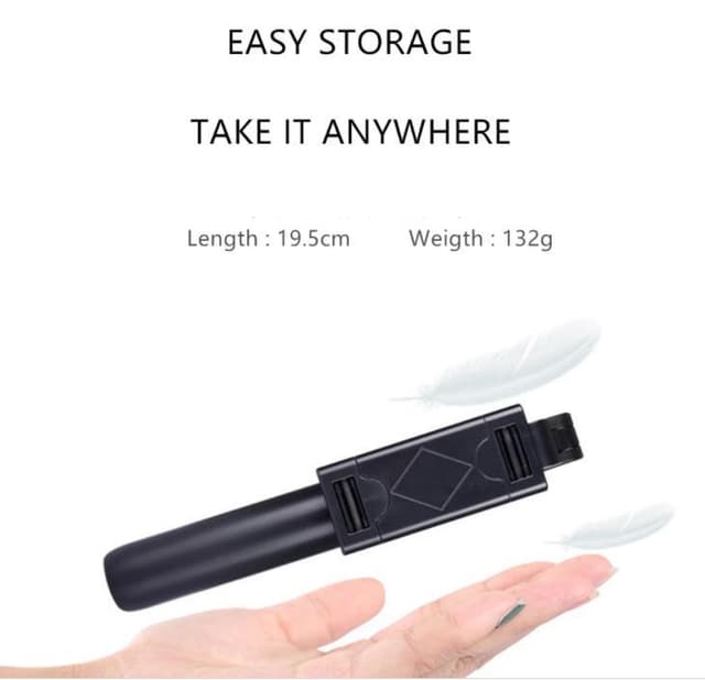 Selfie-stick / stativ med trådløs fjernbetjening