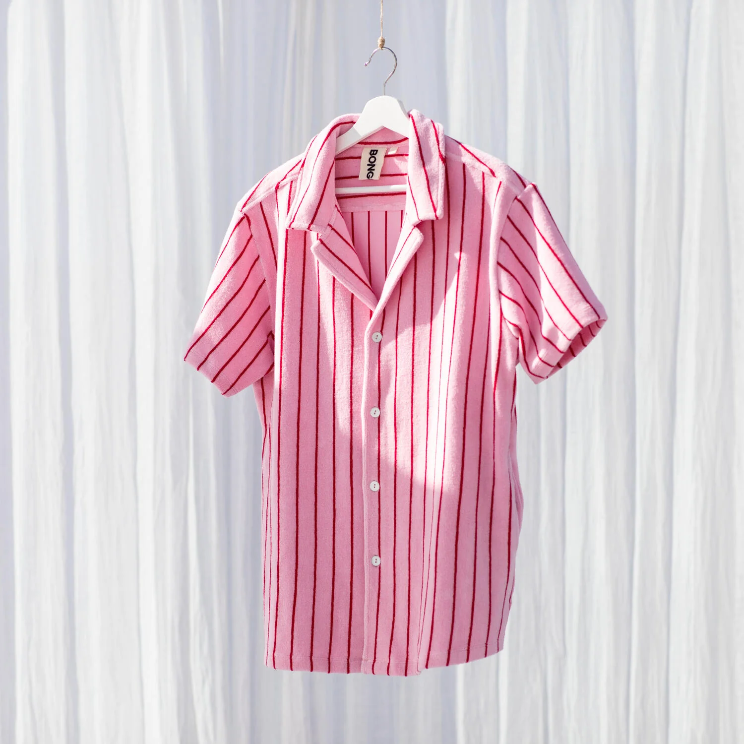 Bongusta  Naram Knitted skjorte - Baby Pink & Ski Patrol