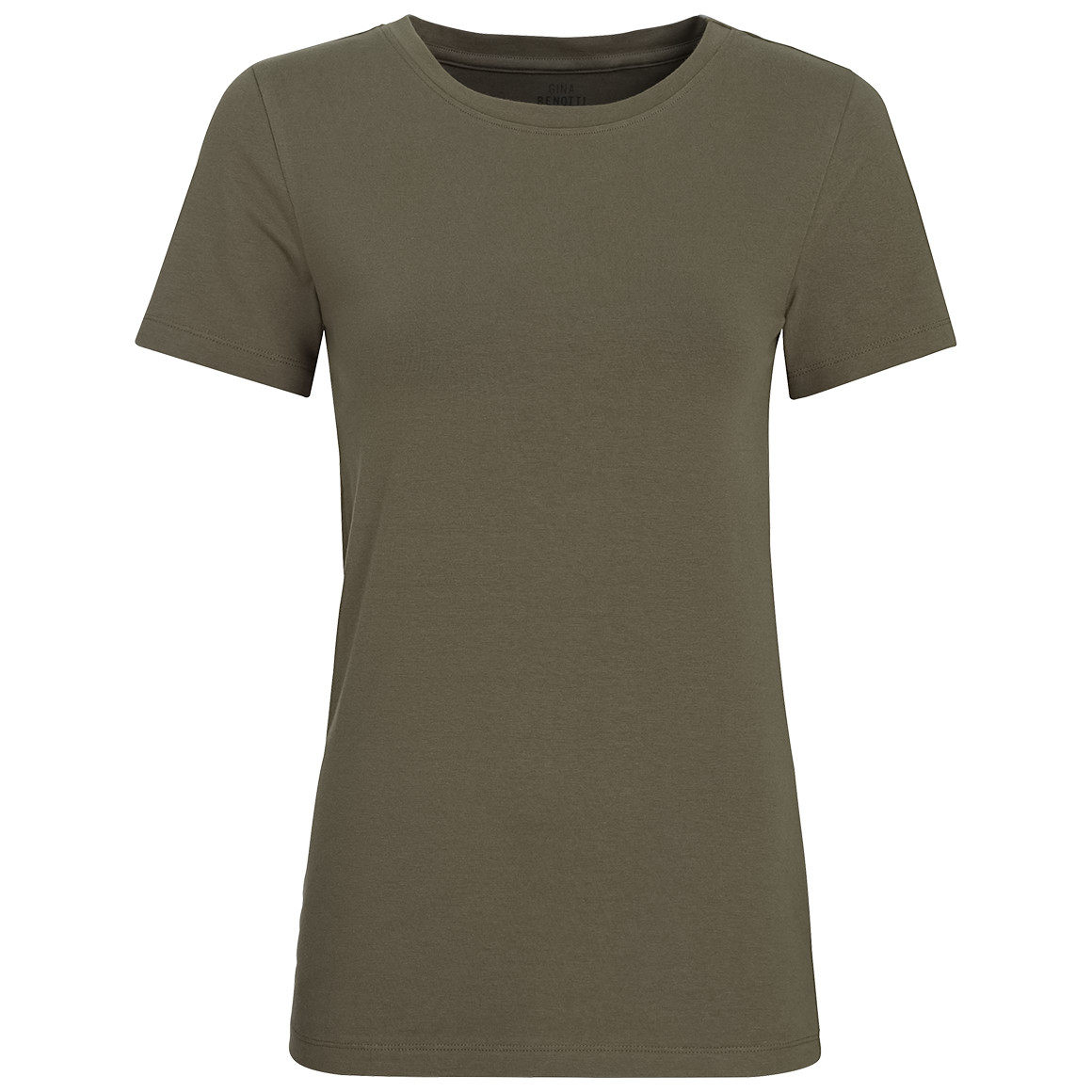 Gina Benotti Damen T-Shirt im Basic-Look oliv