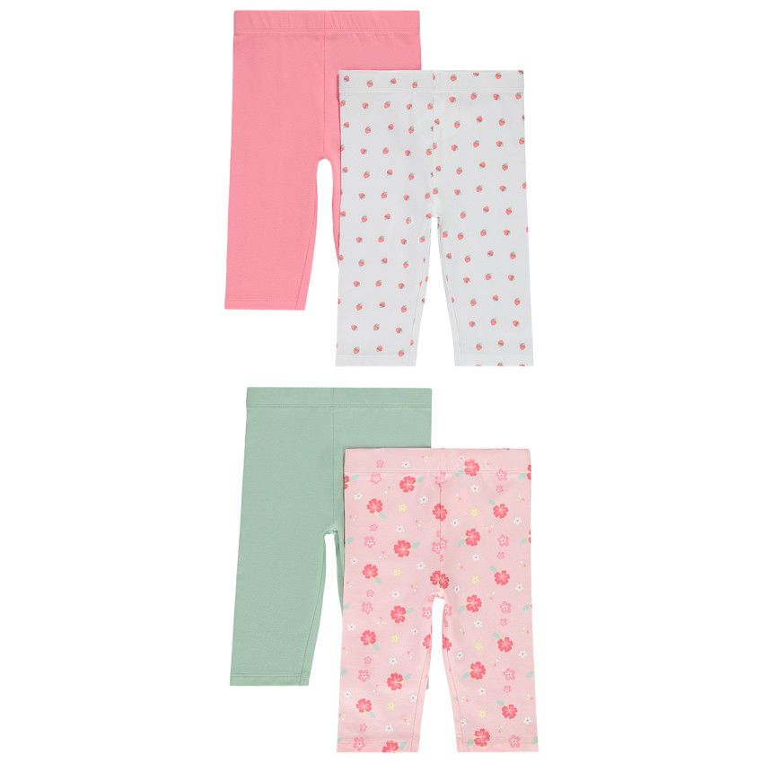 Lot de 4 corsaires fantaisie pour bébé fille - Rose