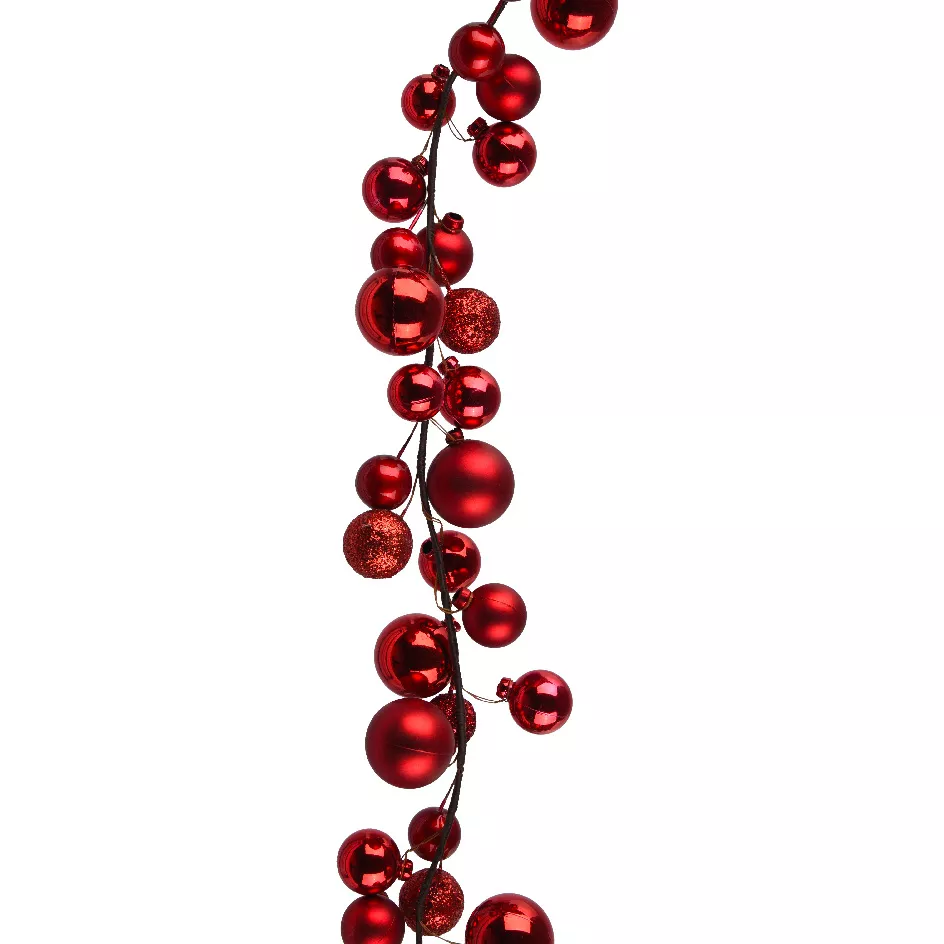 Guirlande de Noël (180 cm) Boules de Noël Rouge
